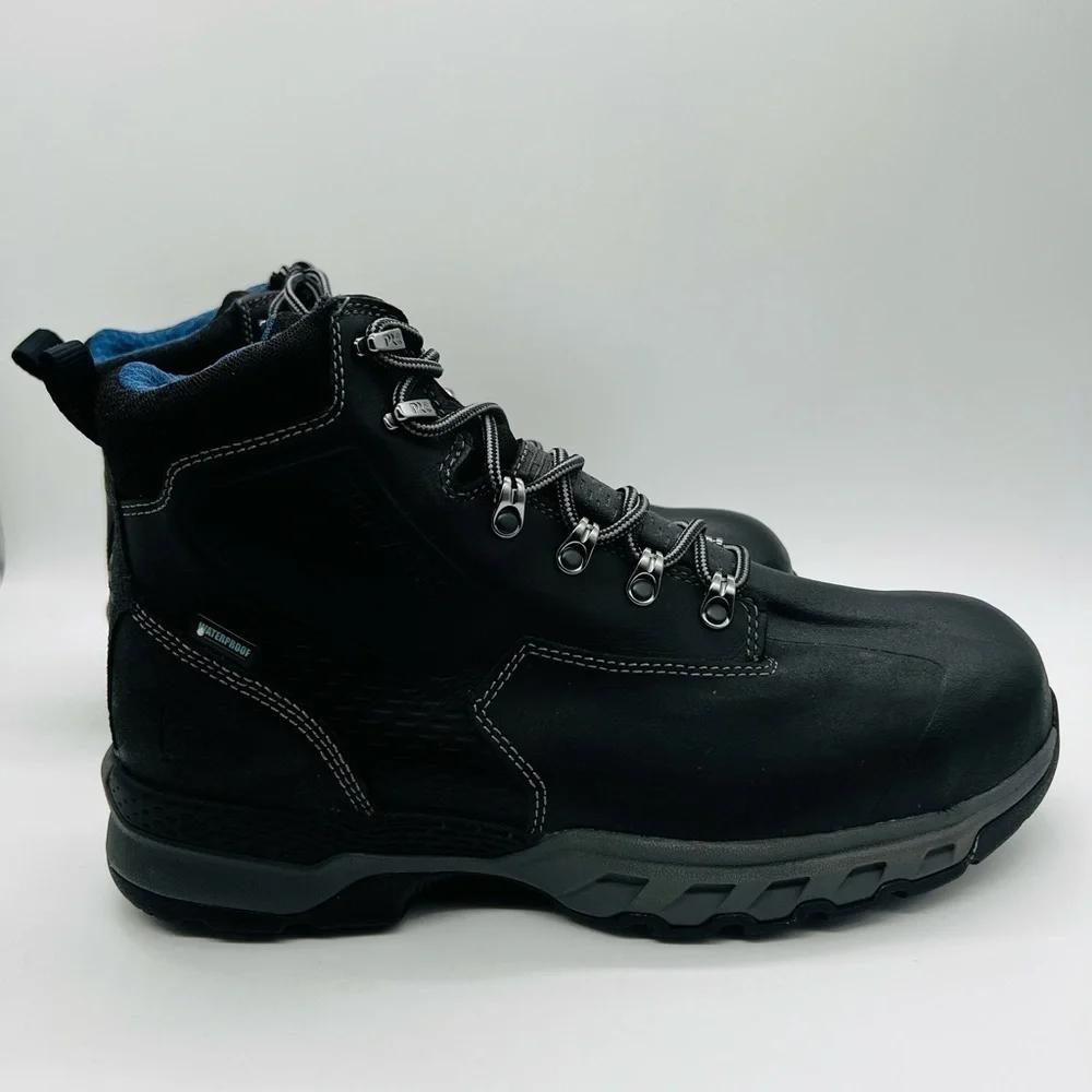 TIMBERLAND PRO 447 STEEL TOE BLACK WORK-BOOTS DOWNDRAFT 6” WATERPROOF NWOT